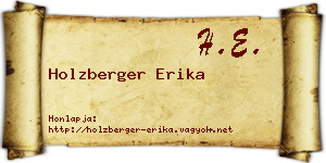 Holzberger Erika névjegykártya